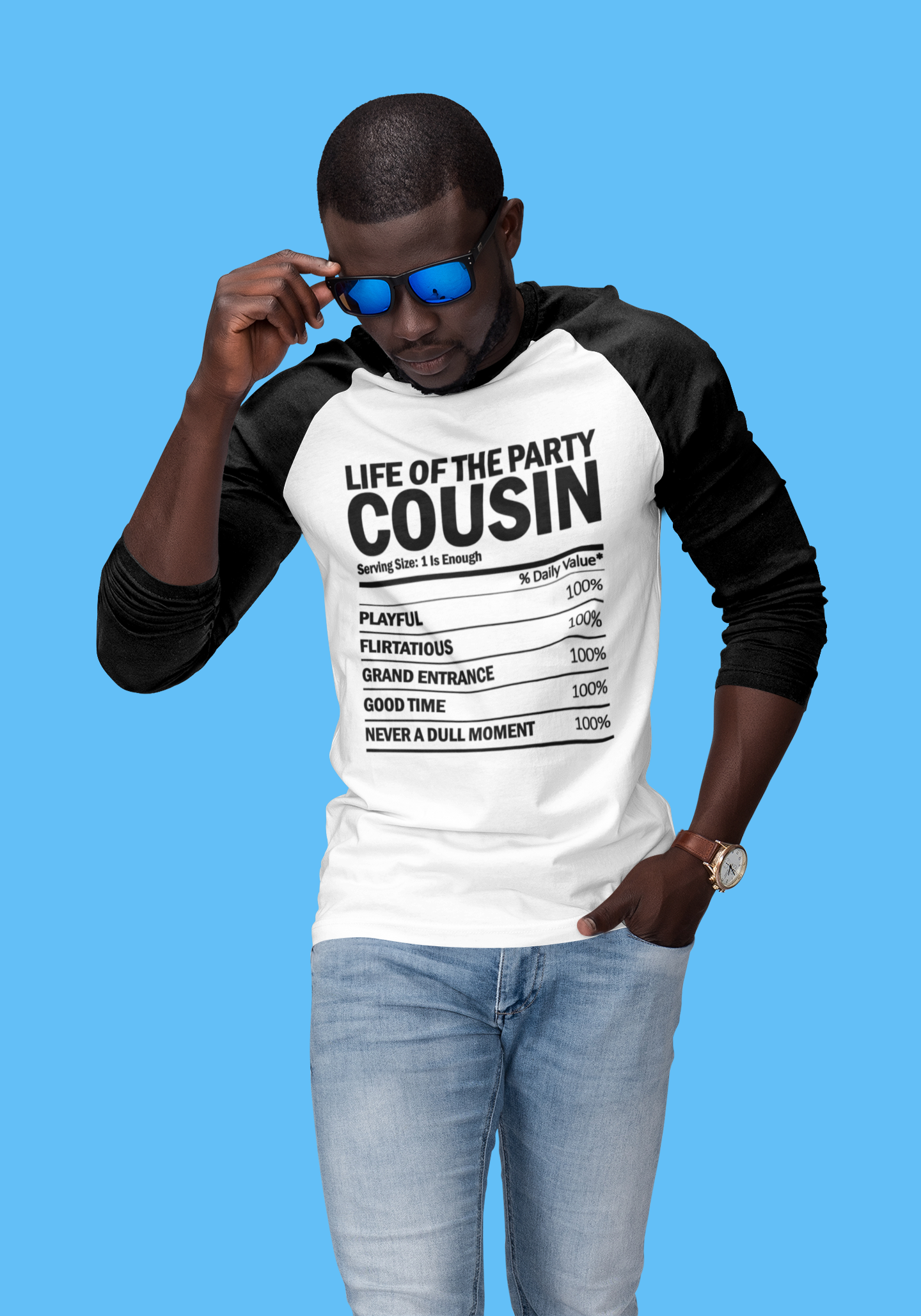 Custom Cousin Raglan T-Shirt - Image 3